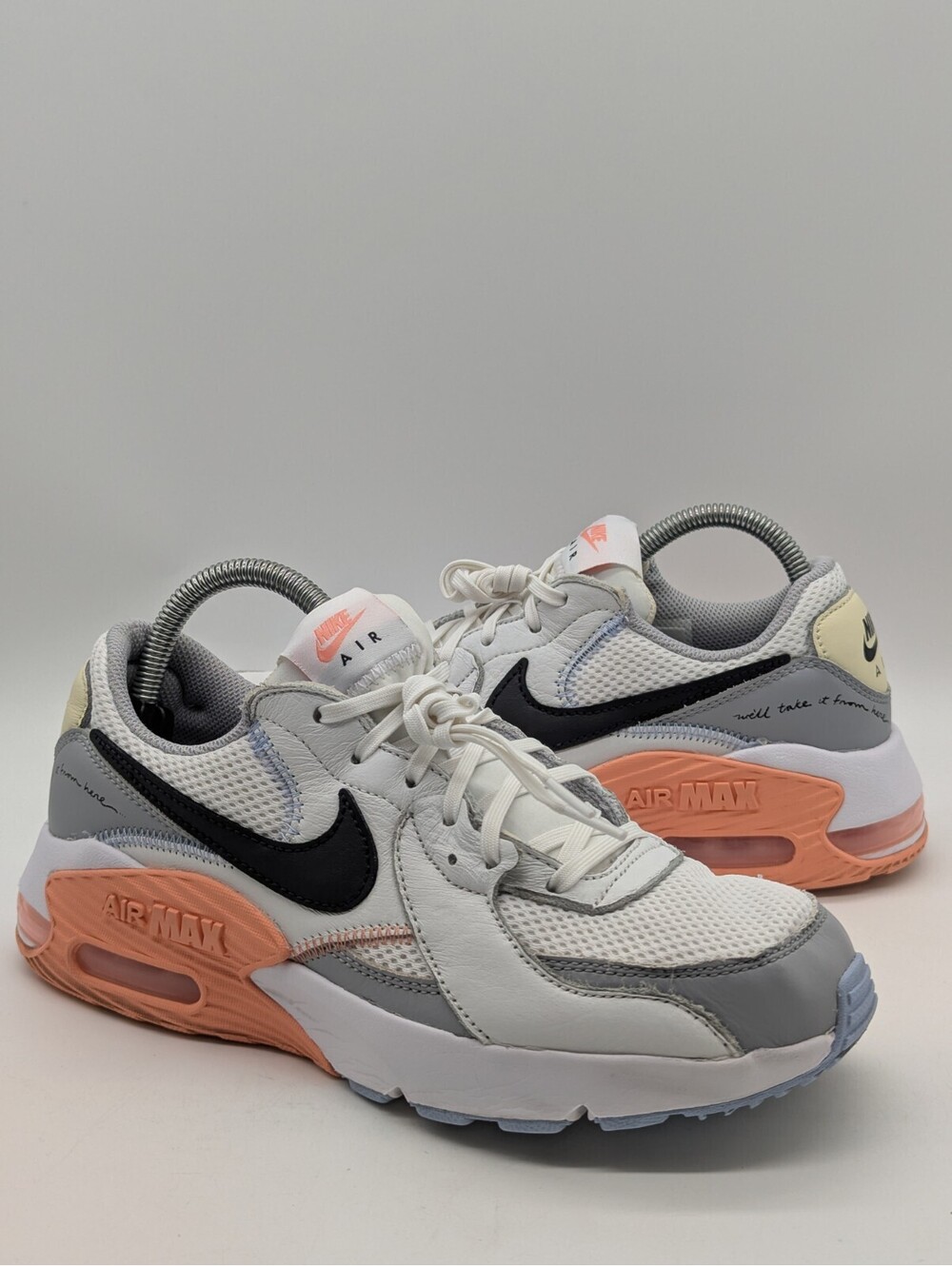 Nike Air Max Excee White Grey Pink Running Shoes Womens Size 8.5 / 7Y DV2189-100
